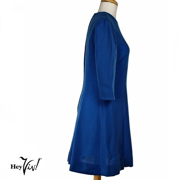 Vintage A Line Dress Parfait Original w Top Stitching Metal Zip Size M - Hey Viv - Picture 3 of 7